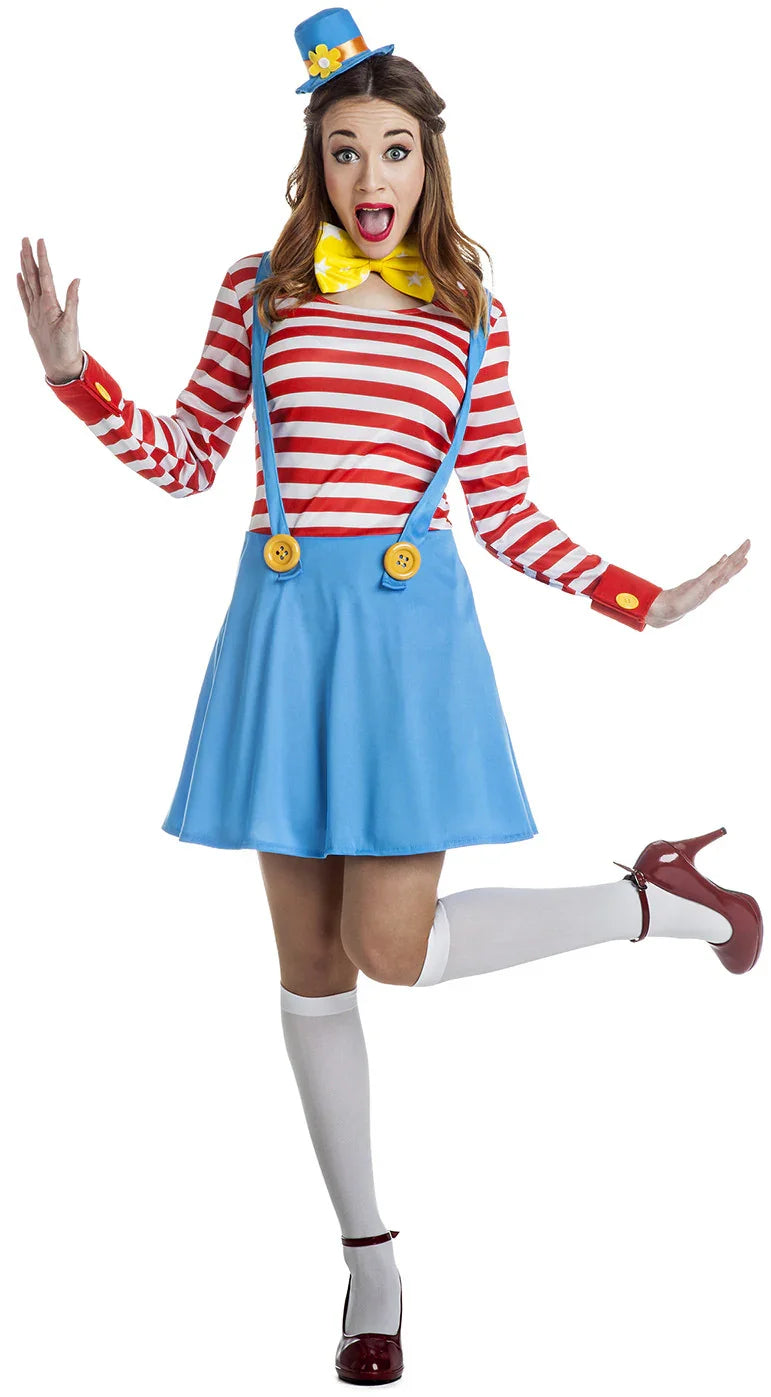 Disfraz de Payasita Divertida para Mujer Payaso Kimokawaii